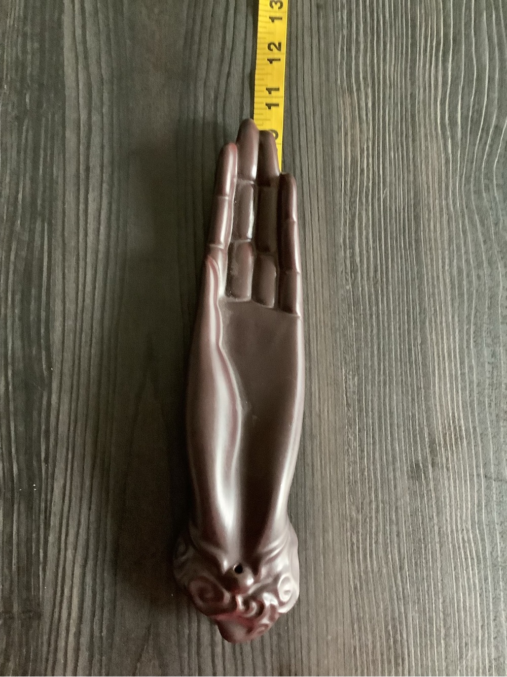 Ceramic Buddha Hand Incense Holder Brown 10” - Picture 9 of 13